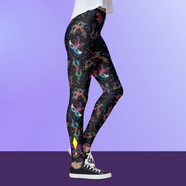 Mardi Gras Feather maskiert weibliche Leggings (Von Creator hochgeladen)