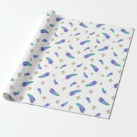 Mardi Gras Feathers und Lilie Pattern