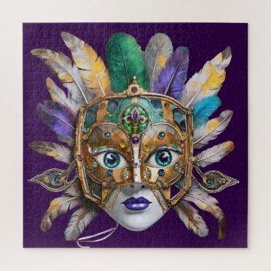 Mardi Gras-Feder- und Metallmaske Puzzle