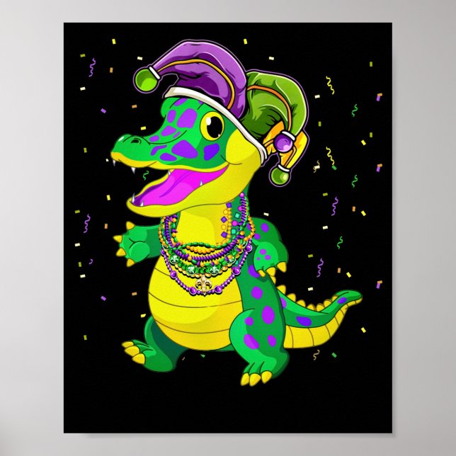 Mardi Gras Festival Alligator Poster (Vorne)