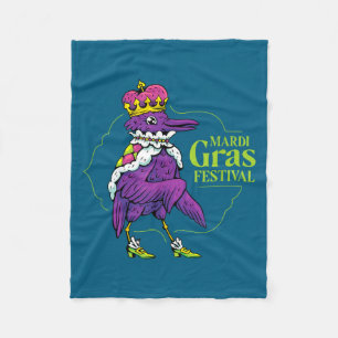 Mardi Gras Festival Krone Rabe Krähe Mardi Gr Fleecedecke