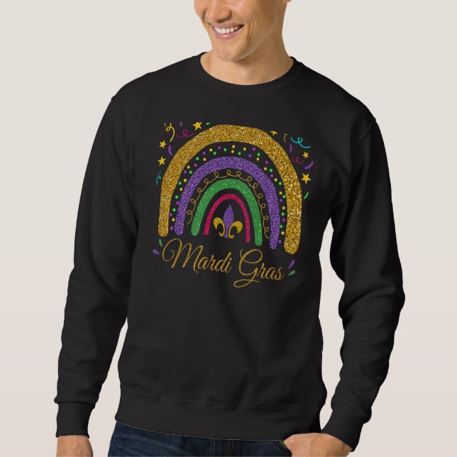 Mardi Gras Festival Rainbow Lila Green Yellow Ca Sweatshirt (Vorderseite)