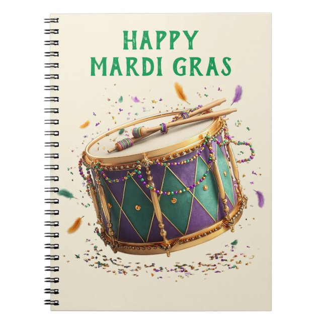 Mardi Gras Festive Drum Notizblock (Vorderseite)