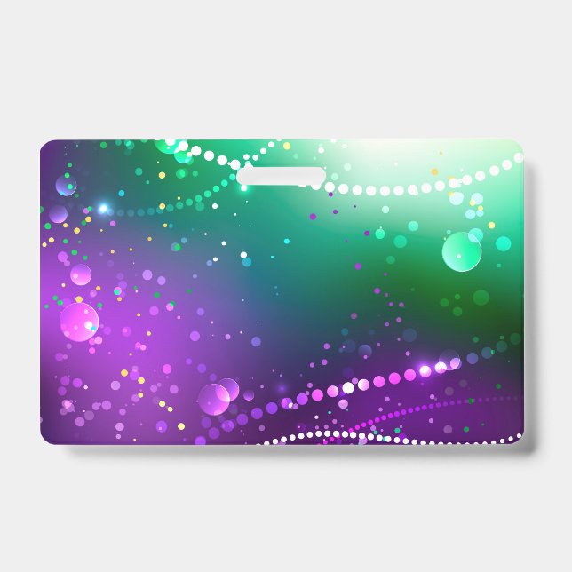 Mardi Gras Festive Purple Background Ausweis (Vorderseite)