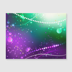 Mardi Gras Festiver Lila Hintergrund Magneteinladung