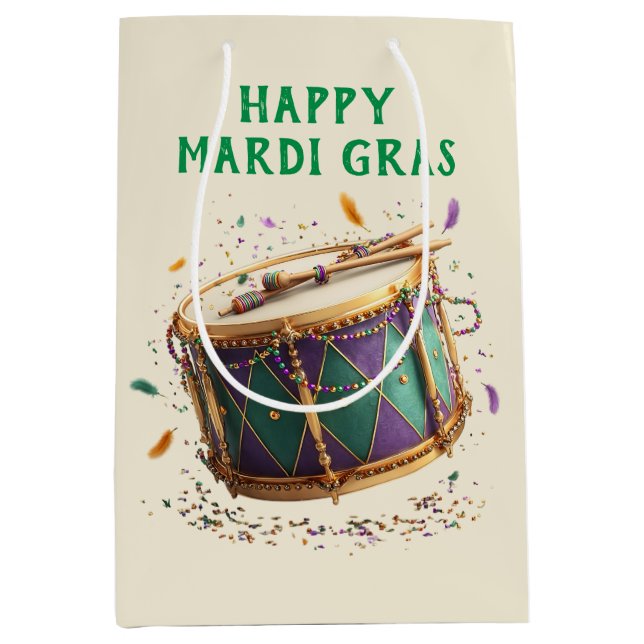 Mardi Gras Festtrommel Mittlere Geschenktüte (Vorderseite)
