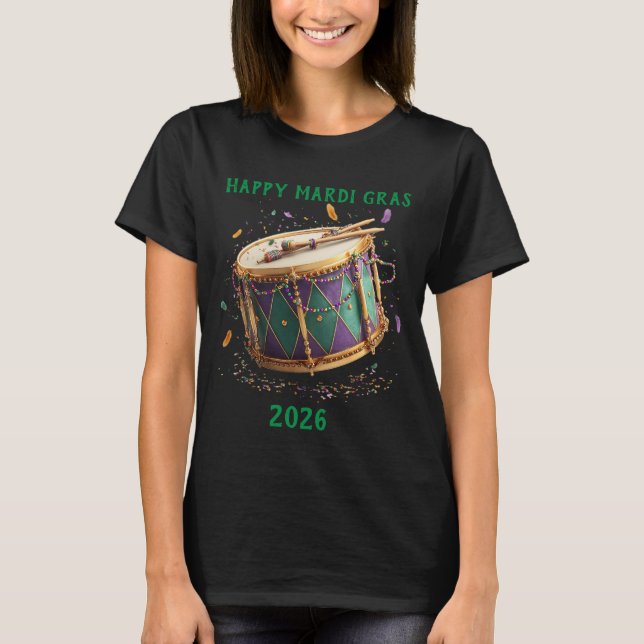 Mardi Gras Festtrommel T-Shirt (Vorderseite)