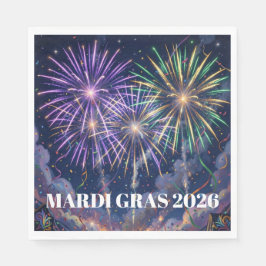 Mardi Gras Feuerwerk Personalisierte Party Serviette