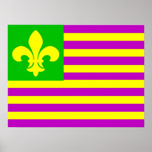 Mardi Gras Flag Poster