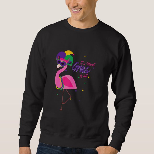 Mardi Gras Flamingo Bird Sweatshirt (Vorderseite)