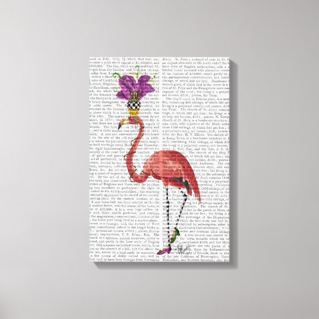 Mardi Gras Flamingo Full Leinwanddruck (Vorderseite)