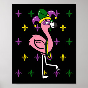 Mardi Gras Flamingo Karnevalsumzug Kostüm Poster