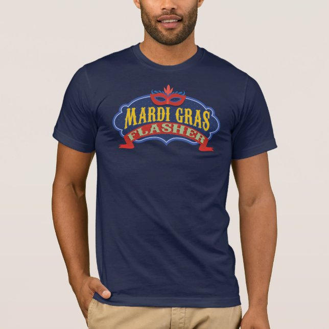 Mardi Gras Flasher Street Carnival T-Shirt (Vorderseite)