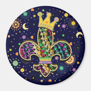 Mardi Gras Fleur Celebrate Magnet