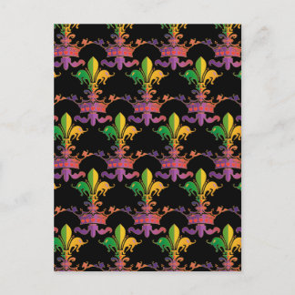 Mardi Gras Fleur de Crown Postkarte
