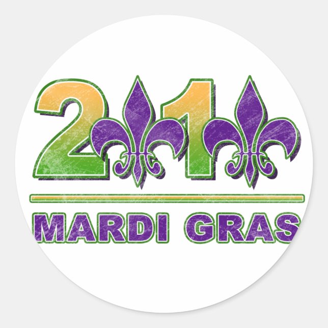 Mardi Gras Fleur-de-Lis 2010 Sticker (Vorderseite)