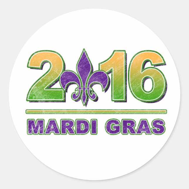 Mardi Gras Fleur-de-Lis 2016 Sticker (Vorderseite)