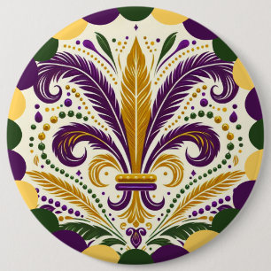 Mardi Gras fleur-de-lis Button
