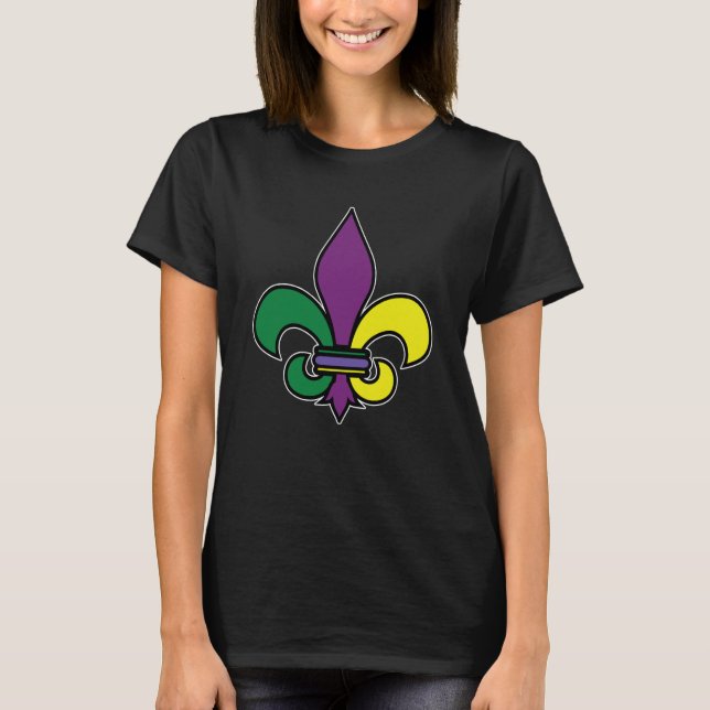 Mardi Gras Fleur De Lis Crown Carnival Costume T-Shirt (Vorderseite)