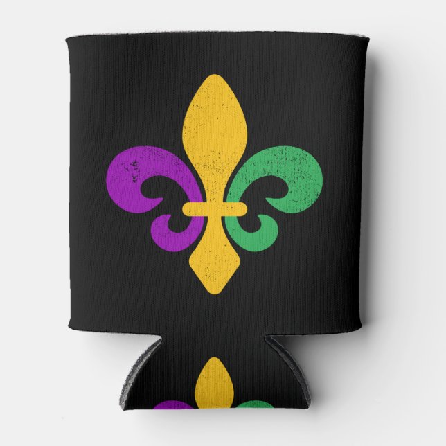 Mardi Gras Fleur De Lis Dosenkühler (Vorderseite)