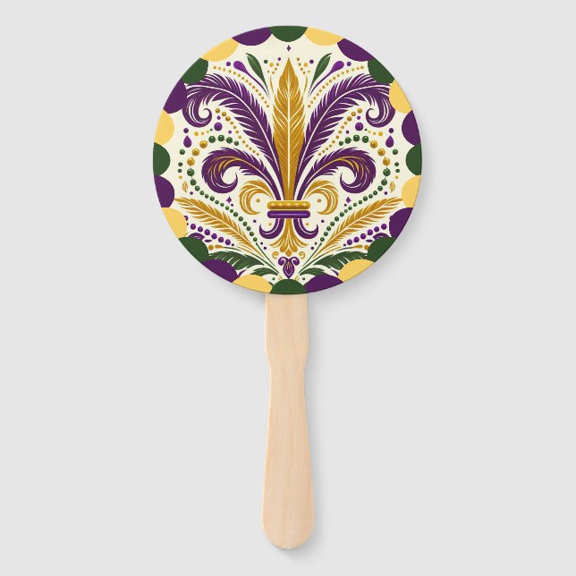 Mardi Gras fleur-de-lis  Fächer (Vorderseite)