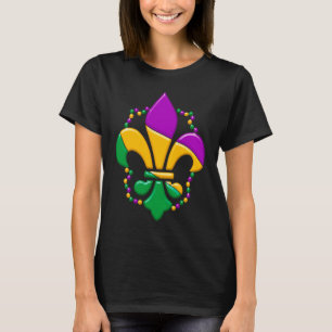 Mardi Gras Fleur De Lis Farbmuster Mädchen Junge I T-Shirt