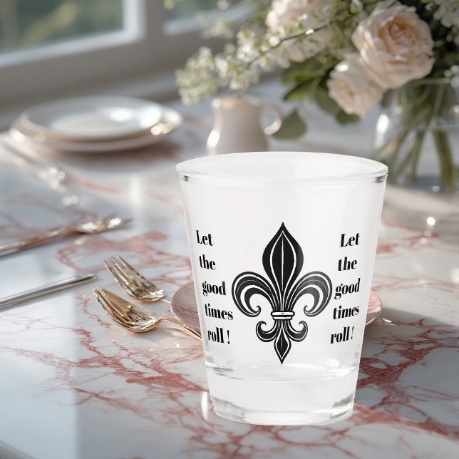 Mardi Gras Fleur-de-lis Let The Good Times Roll  Schnapsglas (Mardi Gras Fleur-de-lis Let The Good Times Roll Shot Glass)