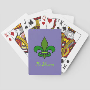 Mardi Gras Fleur de Lis Lila Spielkarten