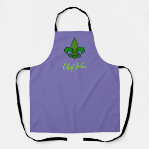 Mardi Gras Fleur de Lis Lila und Grüne Schürze