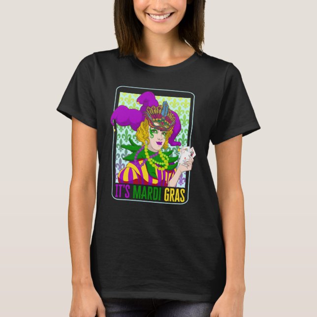 Mardi Gras Fleur De Lis Mardi Gras Carnival Jester T-Shirt (Vorderseite)