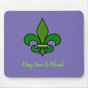 Mardi Gras Fleur de Lis-Mauspad lila Mousepad