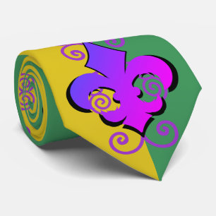 Mardi Gras Fleur-de-Lis Men-Krawatte Krawatte