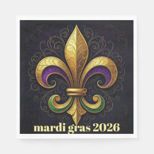 Mardi Gras Fleur de Lis Party Serviette