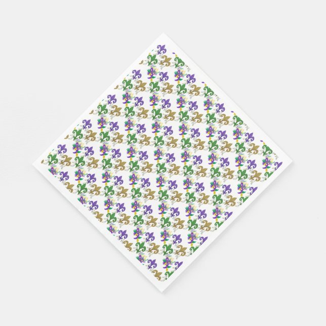 Mardi Gras Fleur de Lis Serviette (Ecke)