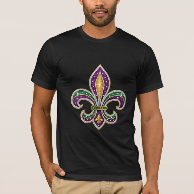 Mardi Gras Fleur de Lis T-Shirt (Vorderseite)