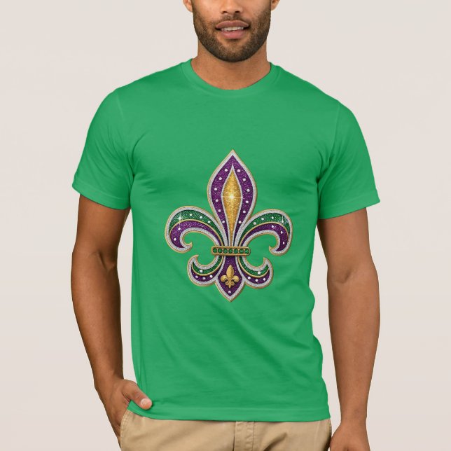 Mardi Gras Fleur de Lis T-Shirt (Vorderseite)