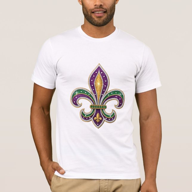 Mardi Gras Fleur de Lis T-Shirt (Vorderseite)
