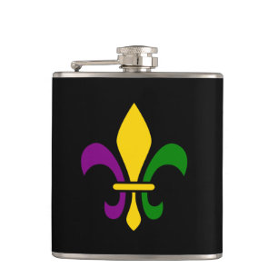 Mardi-Gras-Fleur-de-lys Flachmann