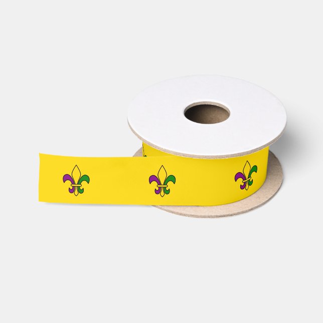 Mardi Gras fleur-de-lys Satinband (Spule)