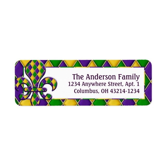 Mardi Gras Fleur Harlequin Pattern (Vorne)