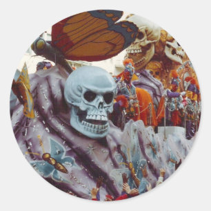 Mardi Gras Float Runder Aufkleber