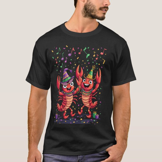 Mardi Gras Flusskrebse T-Shirt (Vorderseite)
