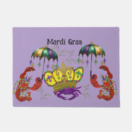 Mardi Gras-Flusskrebse und Königskrabben festlich Fußmatte