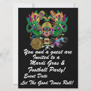 Mardi Gras & Football 6,5" x 8,75" View Hints Plse Einladung