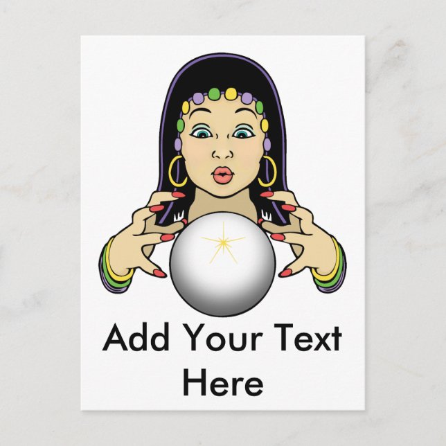 Mardi Gras Fortune Teller Postkarte (Vorderseite)