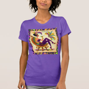 Mardi Gras Frau Mitte des Jahrhunderts mit Martini T-Shirt