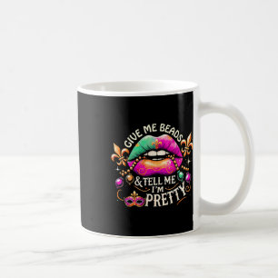 Mardi Gras Frauen geben mir Perlen sagen, dass ich Kaffeetasse