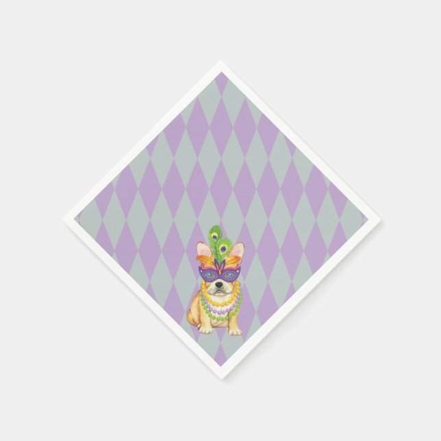 Mardi Gras Frenchie Serviette (Ecke)