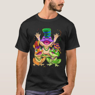 Mardi Gras Frog Beads Funny Jester Frog Carnival C T-Shirt