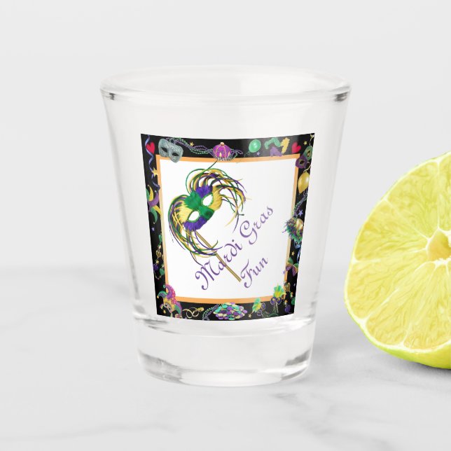 Mardi Gras Fun Schnapsglas (Vorderseite)